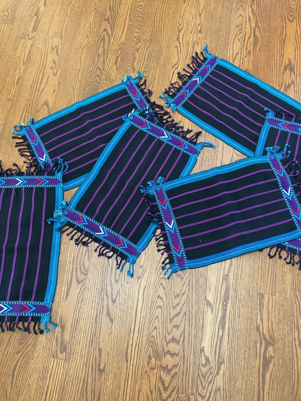 Handwoven from Guatemala. Set of 6 placemats and napkins.